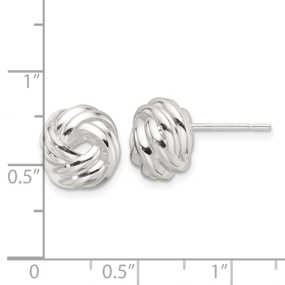 Sterlingsilber Poliert Liebe Knoten Ohrstecker