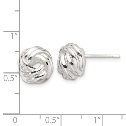 Sterlingsilber Poliert Liebe Knoten Ohrstecker