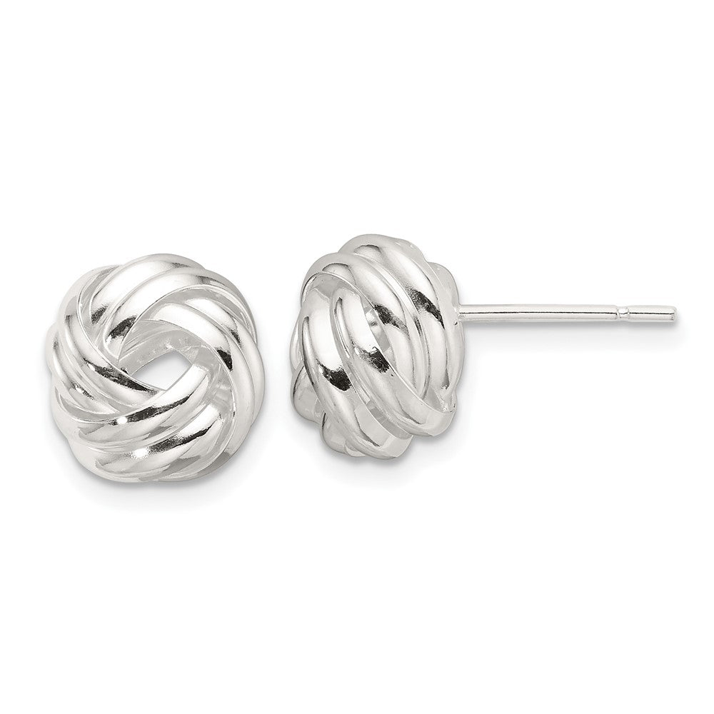 Sterlingsilber Poliert Liebe Knoten Ohrstecker