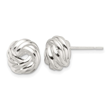 Sterlingsilber Poliert Liebe Knoten Ohrstecker