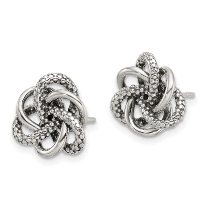 Sterlingsilber Antikisiert und Poliert Liebe Knoten Ohrstecker