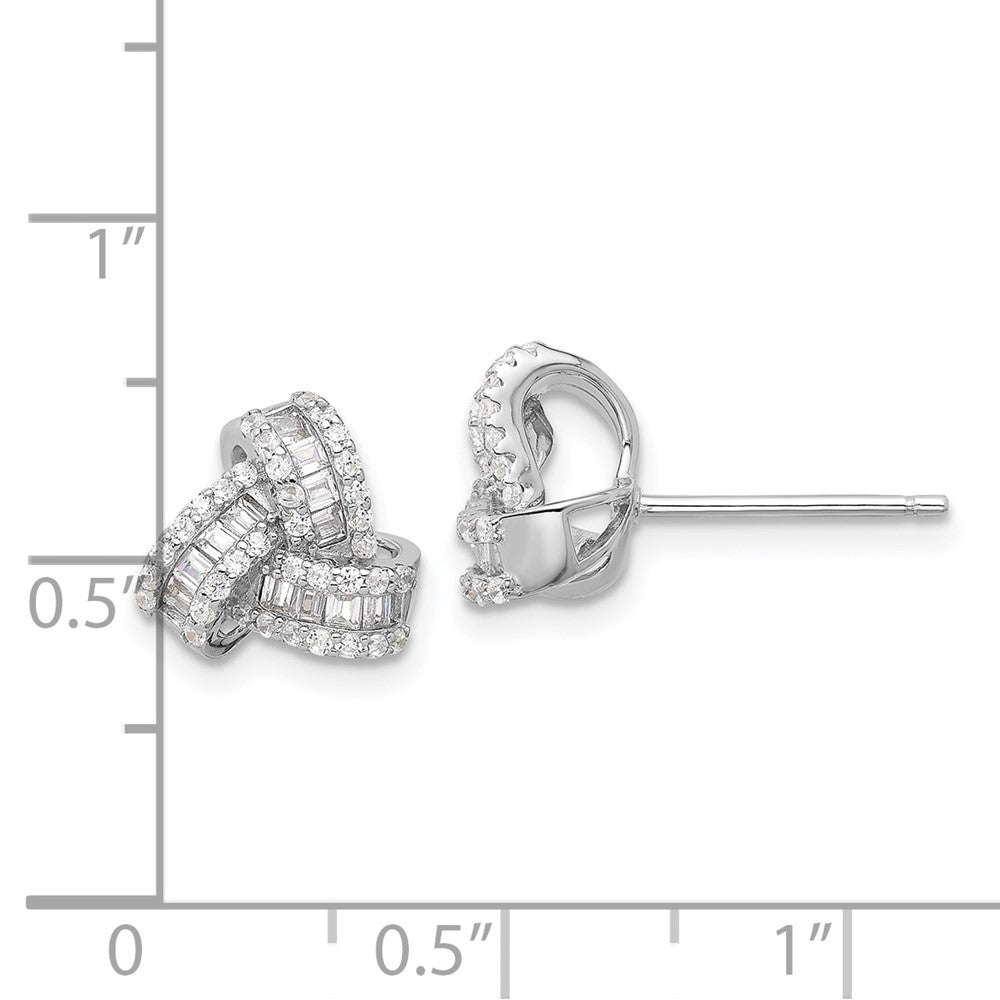 Sterlingsilber Rhodiniert Zirkonia Liebe Knoten Ohrstecker