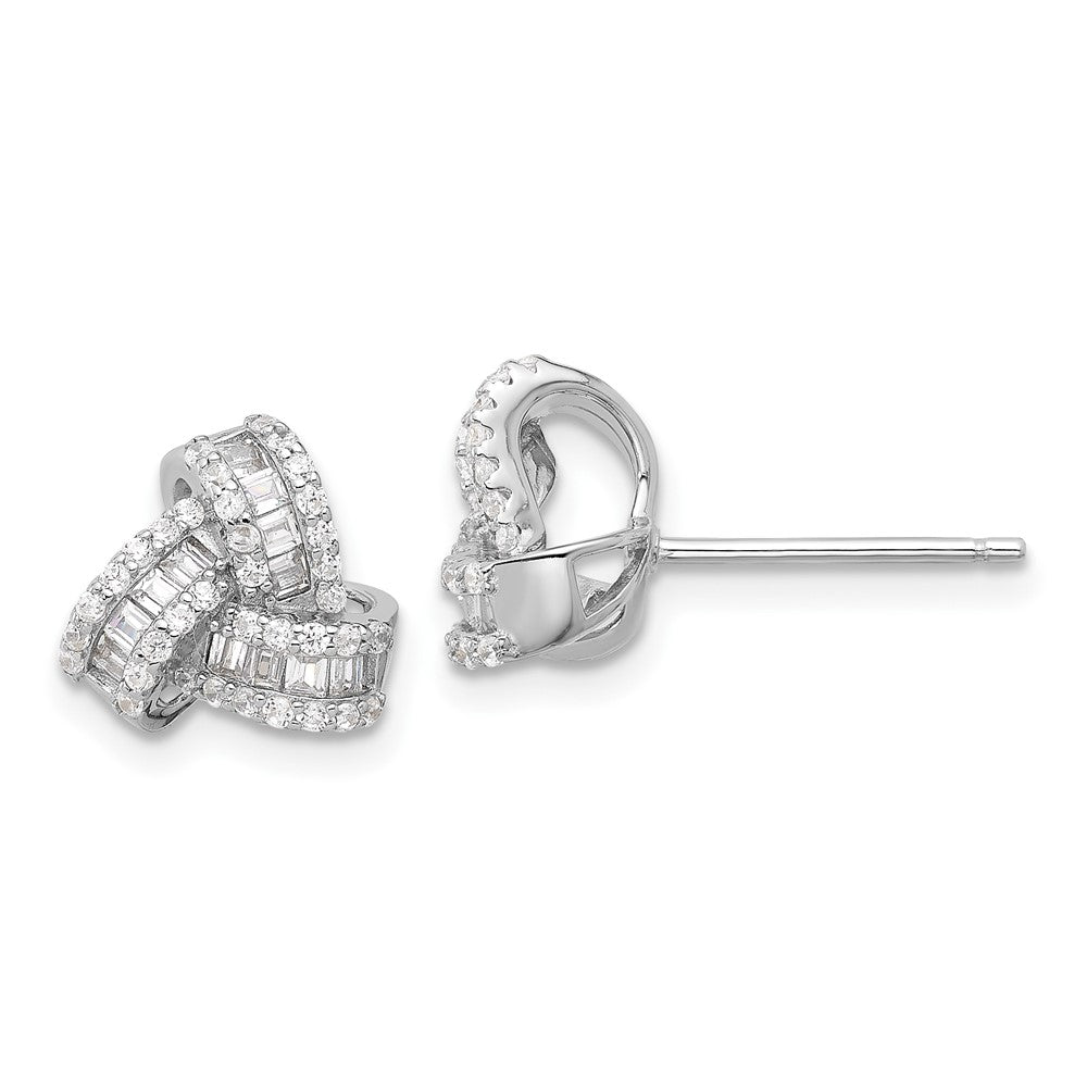 Sterlingsilber Rhodiniert Zirkonia Liebe Knoten Ohrstecker