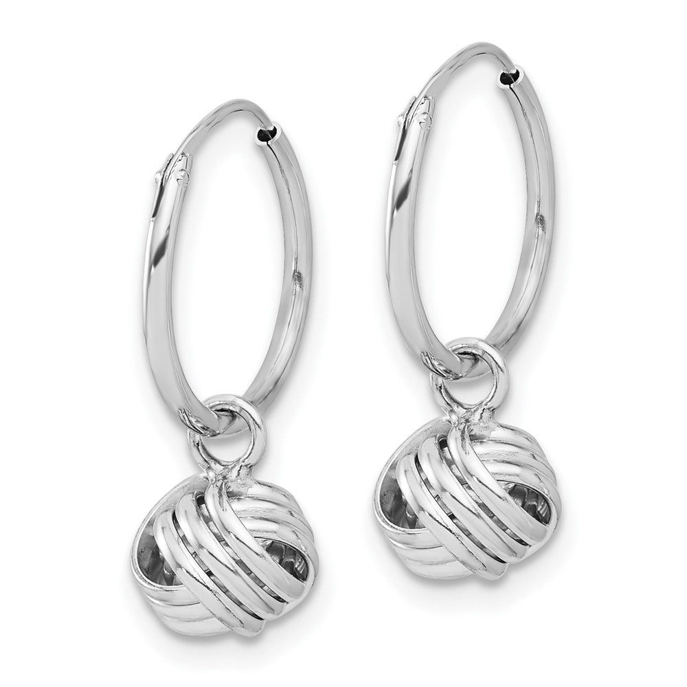 Sterlingsilber Rhodiniert Liebe Knoten Hängend Memoire Creolen