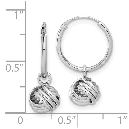 Sterlingsilber Rhodiniert Liebe Knoten Hängend Memoire Creolen