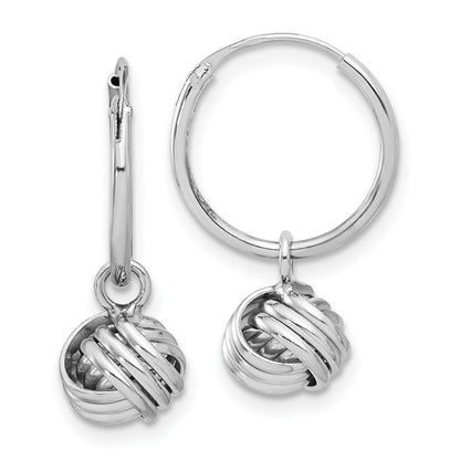 Sterlingsilber Rhodiniert Liebe Knoten Hängend Memoire Creolen