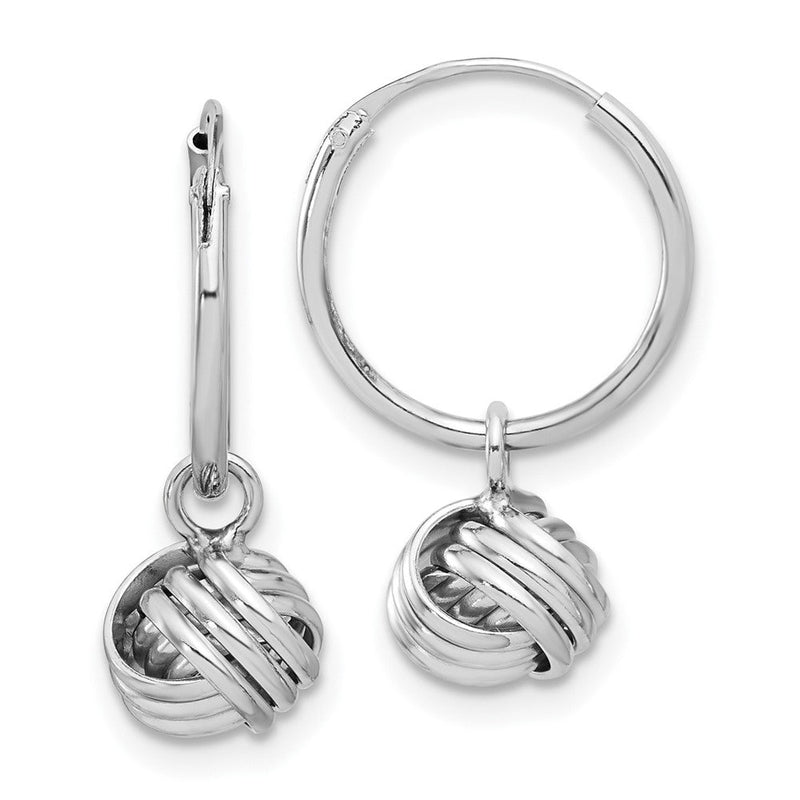 Sterlingsilber Rhodiniert Liebe Knoten Hängend Memoire Creolen