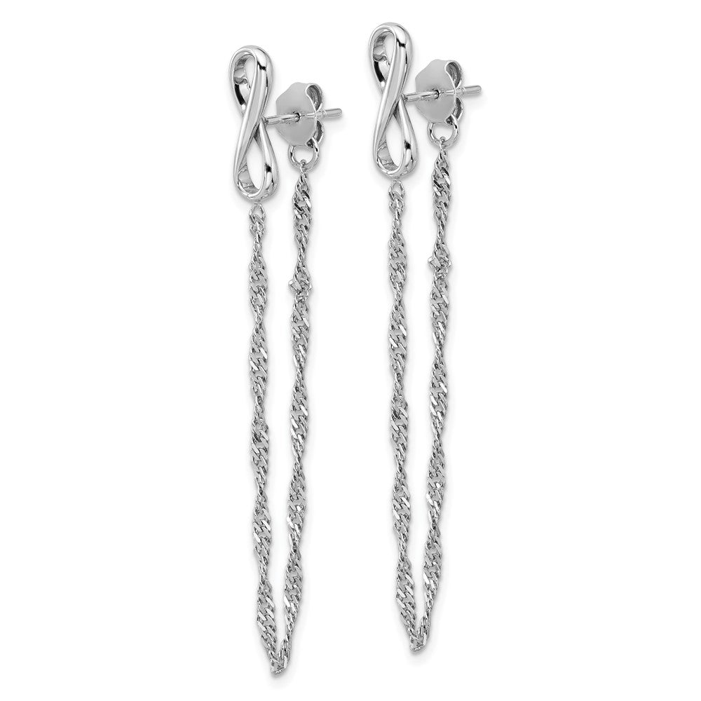 Sterlingsilber Rhodiniert Unendlichkeit mit Gedreht Kette Ohrstecker