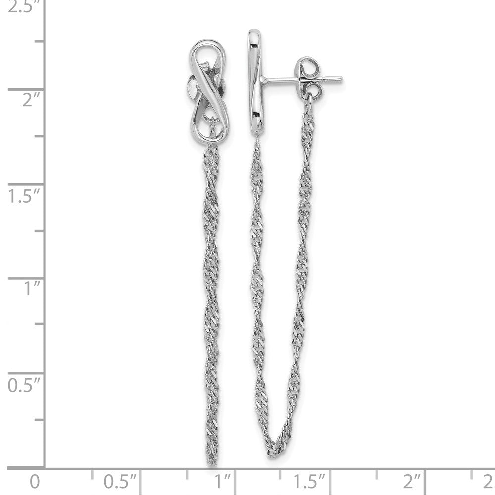Sterlingsilber Rhodiniert Unendlichkeit mit Gedreht Kette Ohrstecker