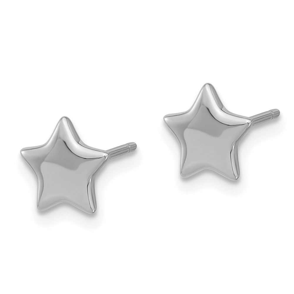 Sterlingsilber Rhodiniert Stern Ohrstecker