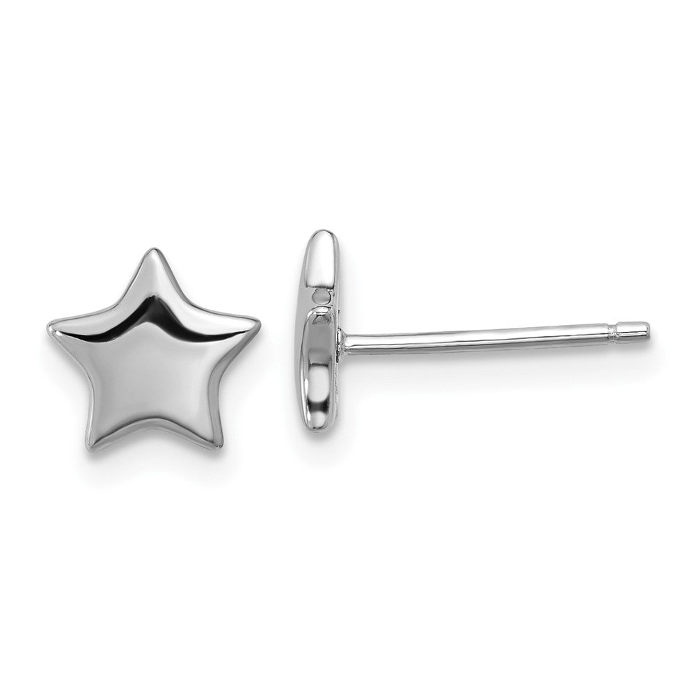 Sterlingsilber Rhodiniert Stern Ohrstecker