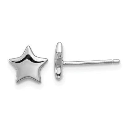 Sterlingsilber Rhodiniert Stern Ohrstecker