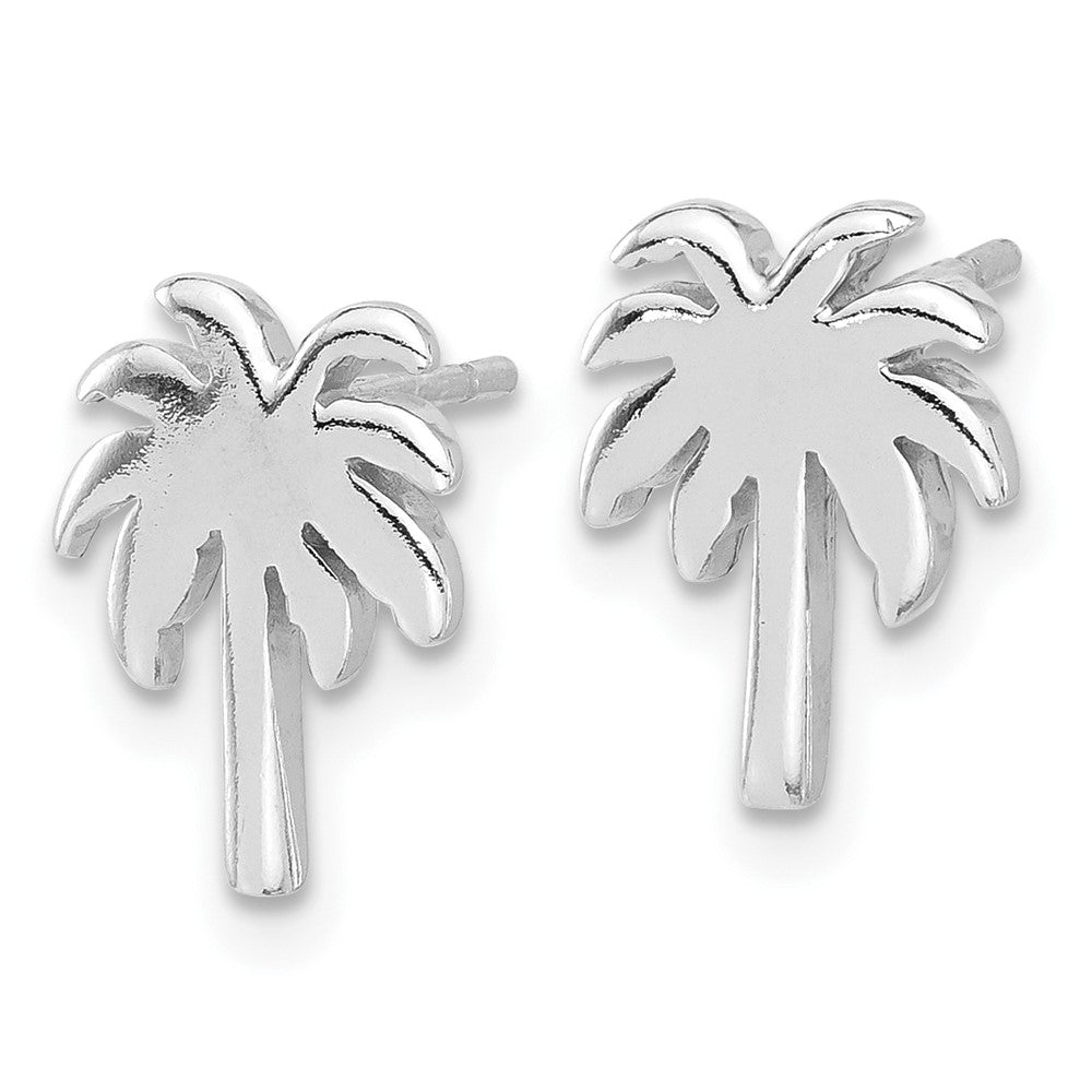 Sterlingsilber Rhodiniert Palme Baum Ohrstecker