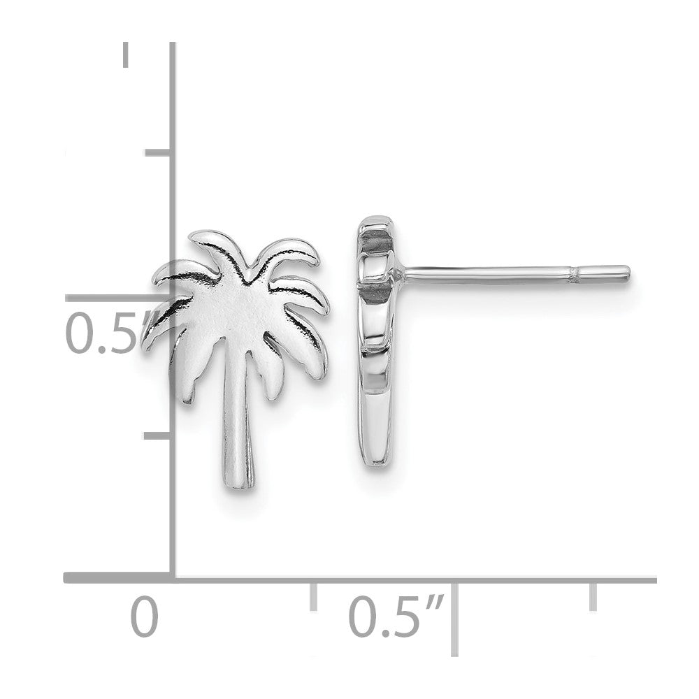 Sterlingsilber Rhodiniert Palme Baum Ohrstecker