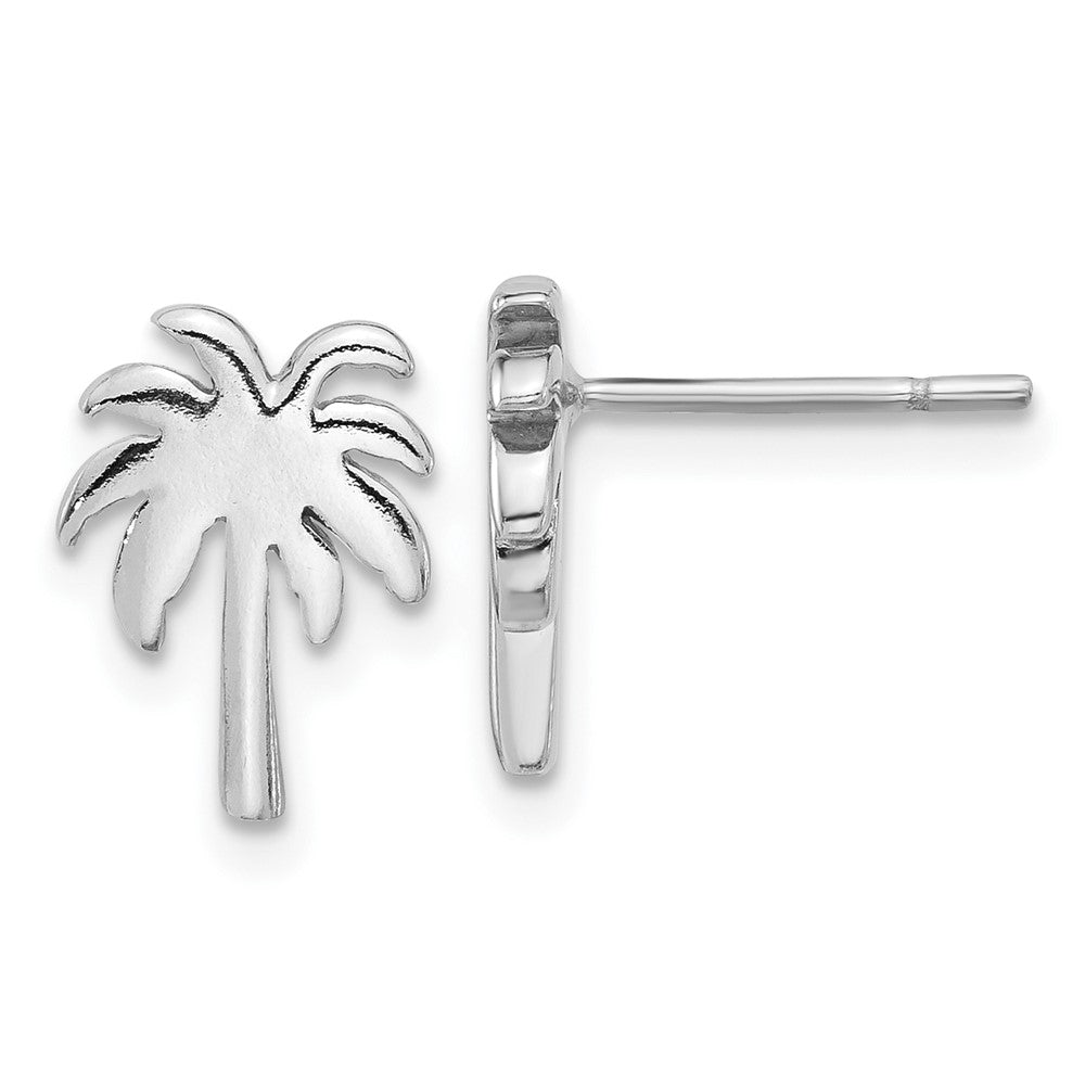 Sterlingsilber Rhodiniert Palme Baum Ohrstecker