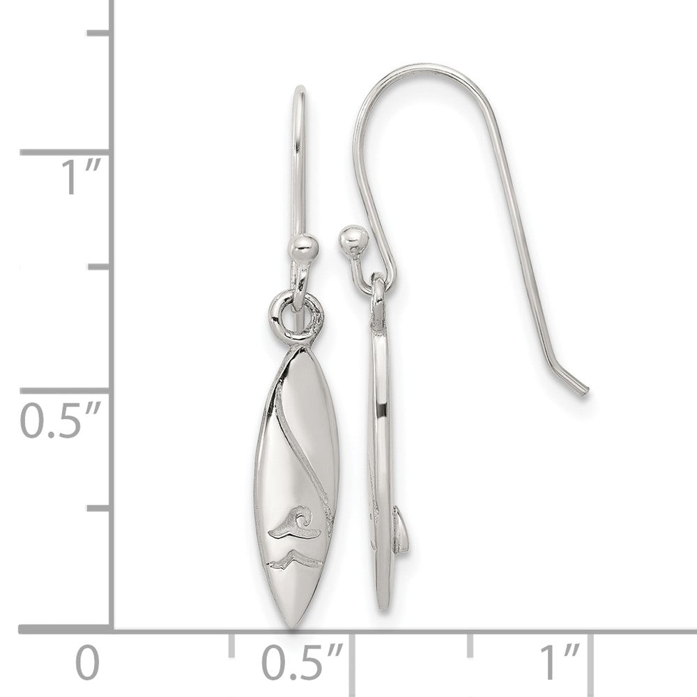 Sterlingsilber Poliert Pointed Oval Welle Shephard Haken Ohrhänger