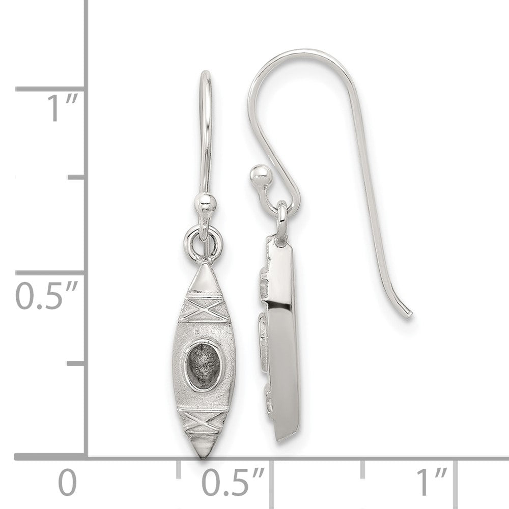 Sterlingsilber Poliert Canoe / Kayak Ohrhänger