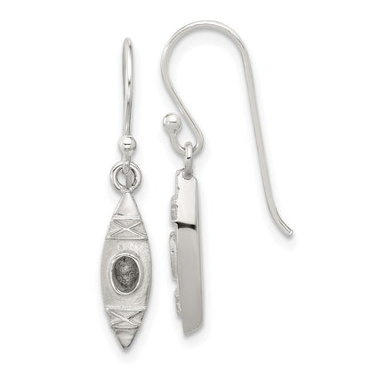 Sterlingsilber Poliert Canoe / Kayak Ohrhänger