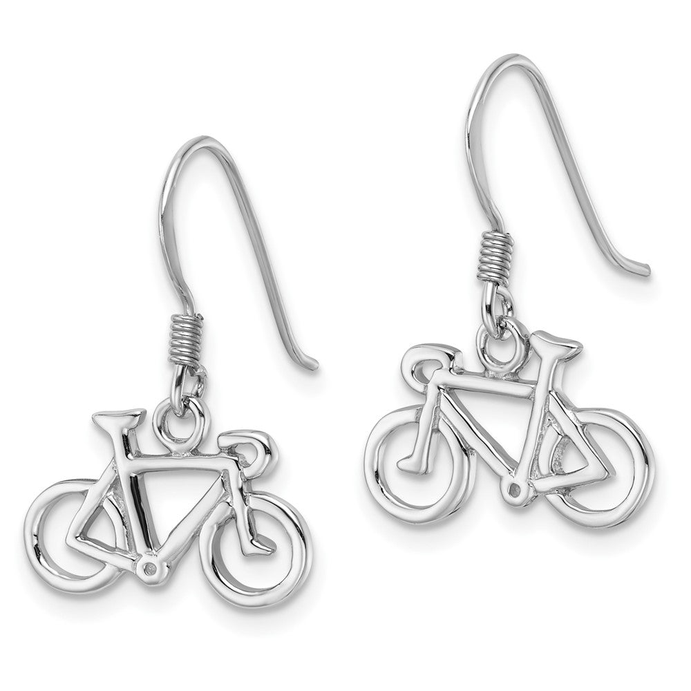 Sterlingsilber Rhodiniert Poliert Bicycle Ohrhänger