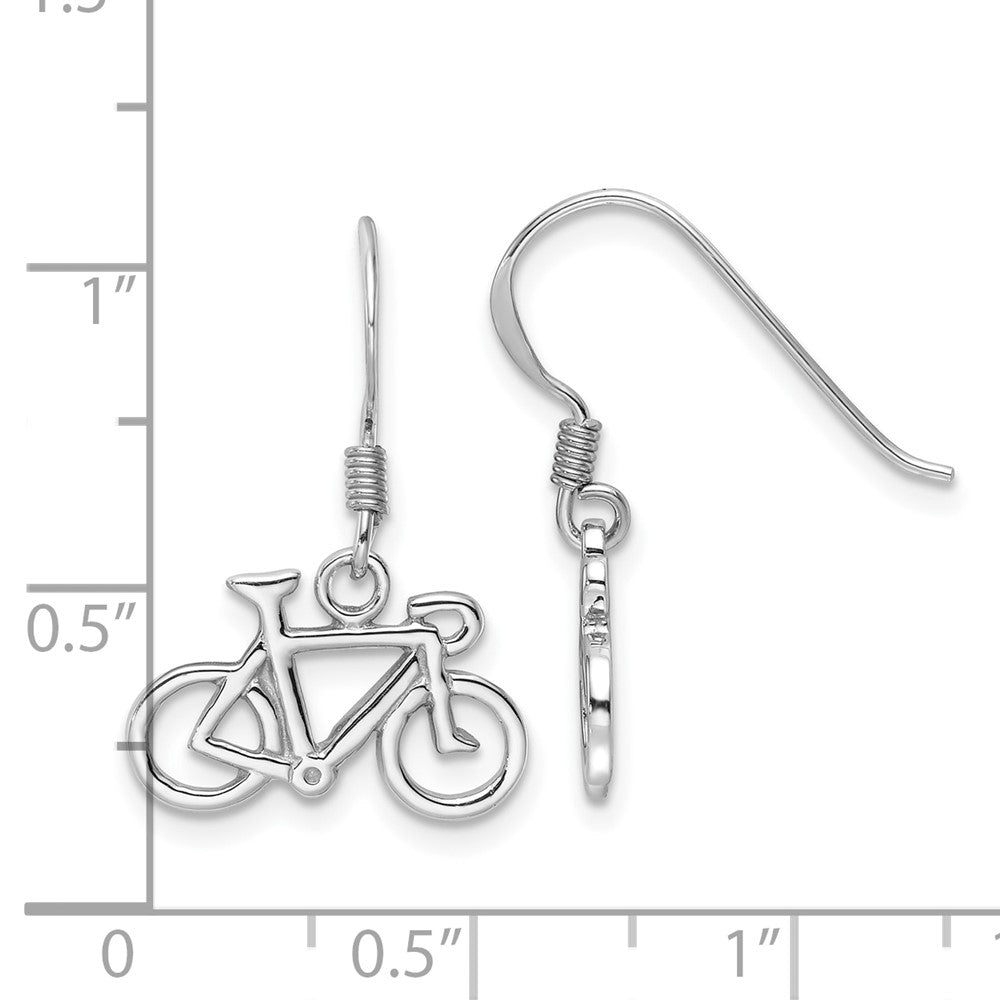 Sterlingsilber Rhodiniert Poliert Bicycle Ohrhänger