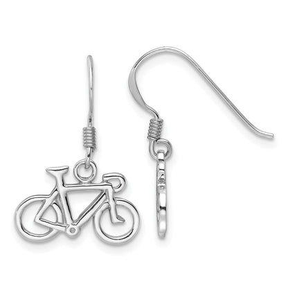Sterlingsilber Rhodiniert Poliert Bicycle Ohrhänger
