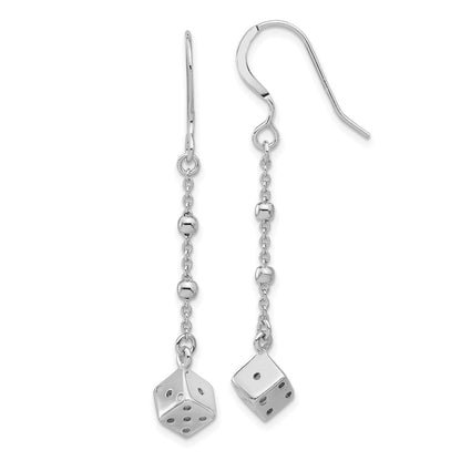 Sterlingsilber Rhodiniert Dice und Perlen Ohrhänger