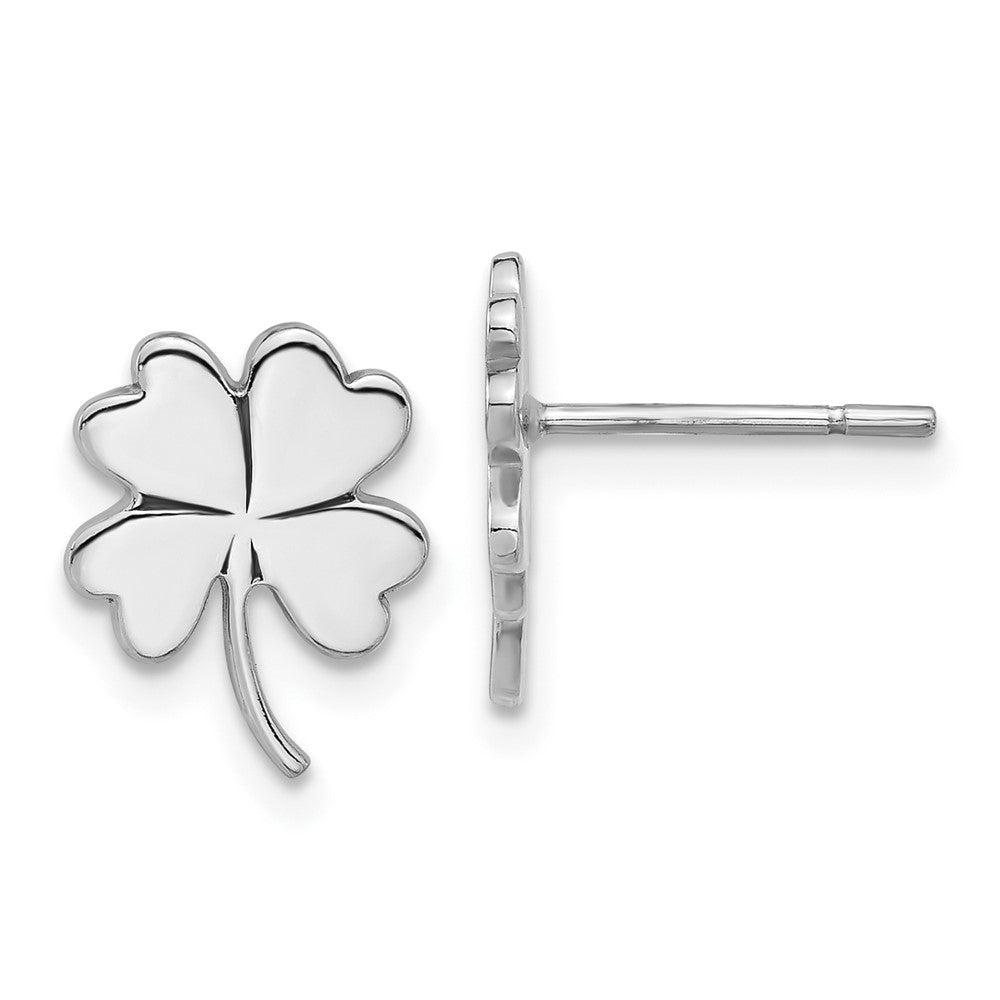 Sterlingsilber Rhodiniert Poliert Klee Ohrstecker