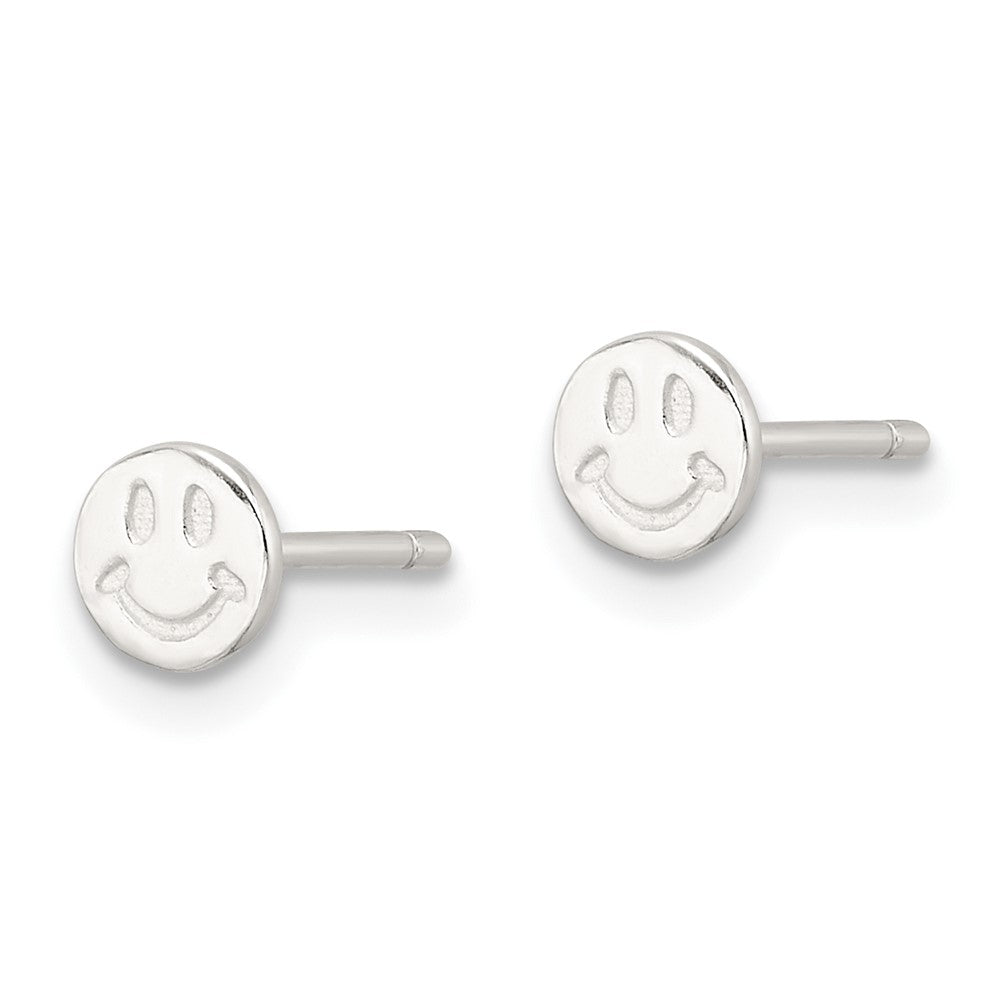 Sterlingsilber E-coating Poliert Smiley Face Ohrstecker