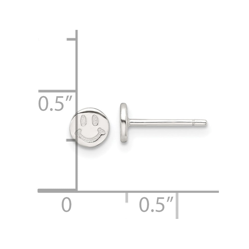 Sterlingsilber E-coating Poliert Smiley Face Ohrstecker