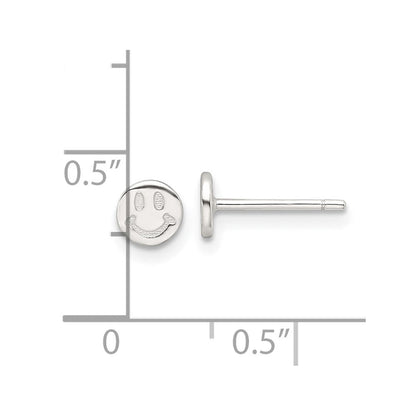 Sterlingsilber E-coating Poliert Smiley Face Ohrstecker