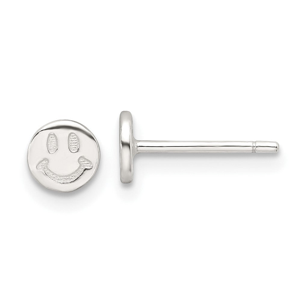 Sterlingsilber E-coating Poliert Smiley Face Ohrstecker
