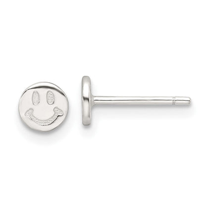 Sterlingsilber E-coating Poliert Smiley Face Ohrstecker