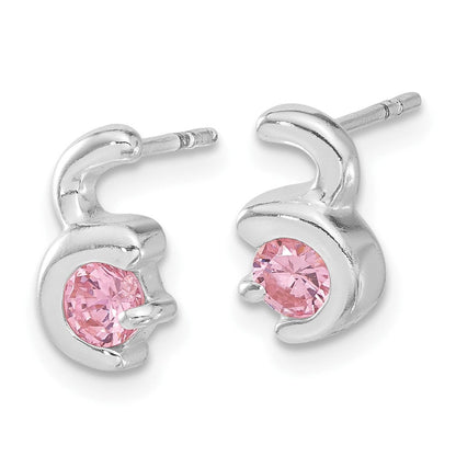 Sterlingsilber Rosa Zirkonia Ohrstecker