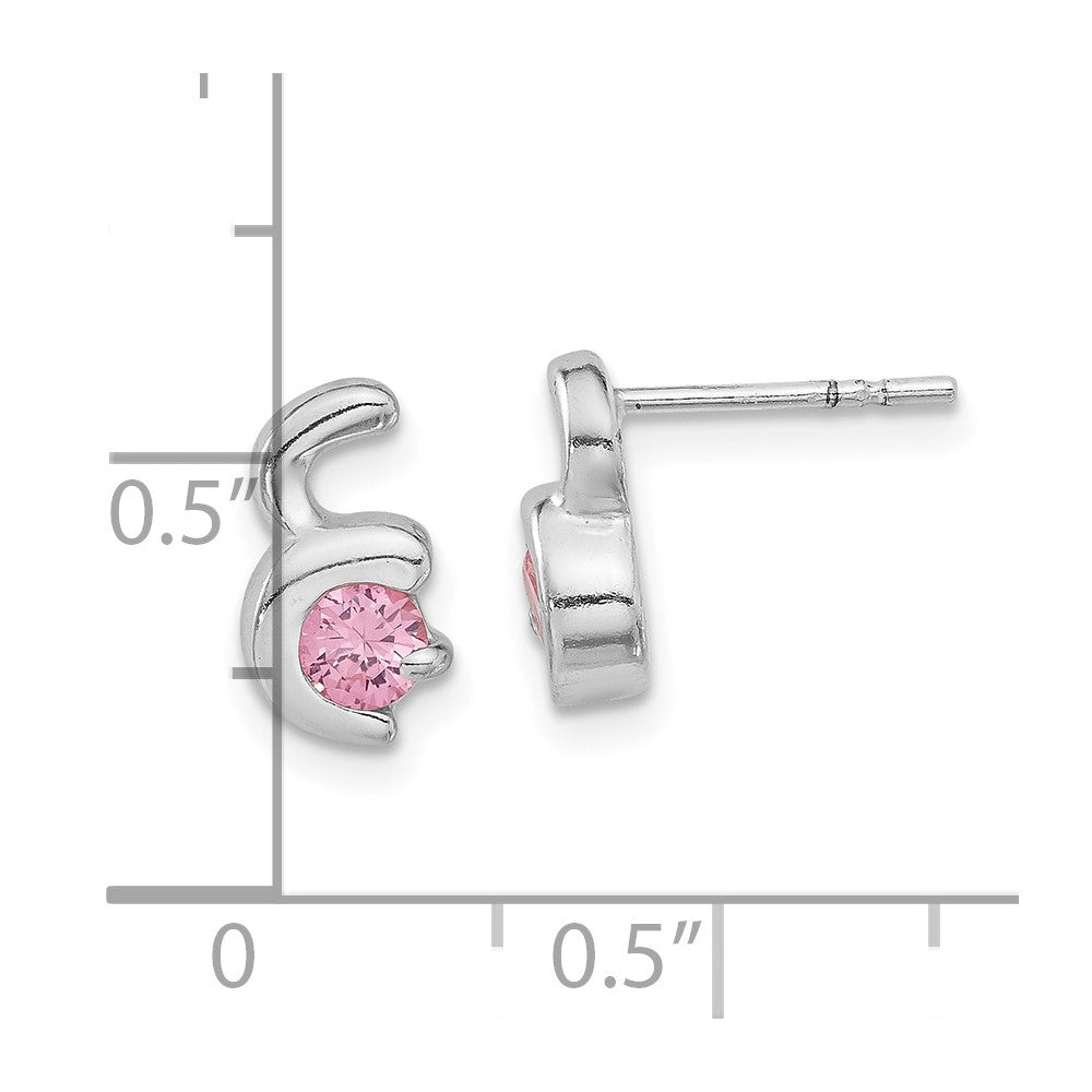 Sterlingsilber Rosa Zirkonia Ohrstecker