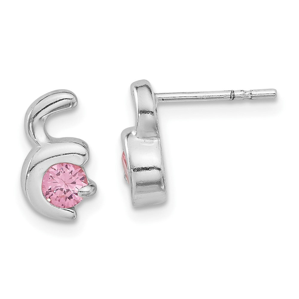 Sterlingsilber Rosa Zirkonia Ohrstecker