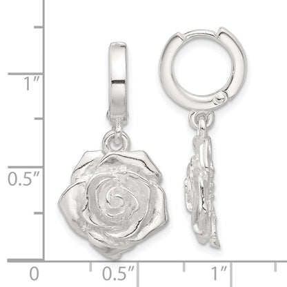 Sterlingsilber Rose Hängend Klappbar Creolen