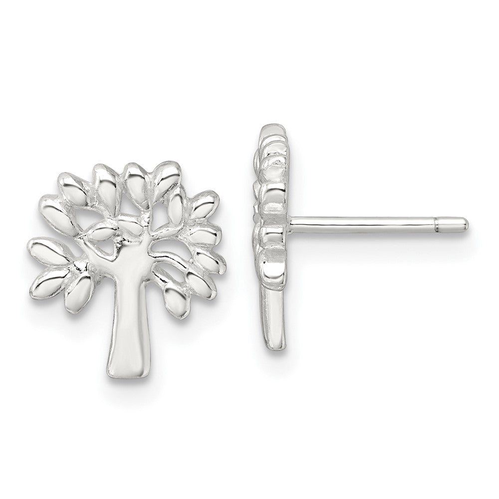 Sterlingsilber E-coating Poliert Baum Ohrstecker