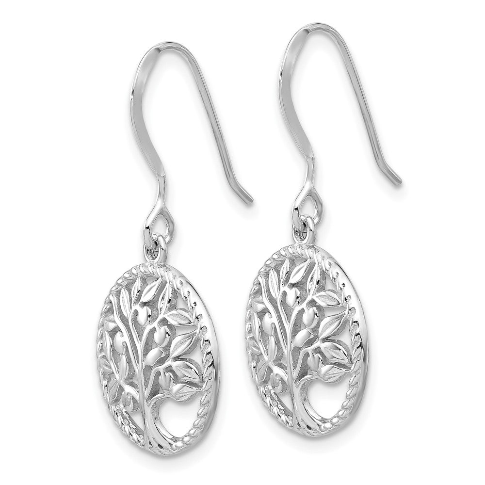 Sterlingsilber Rhodiniert Baum Of Leben Ohrhänger