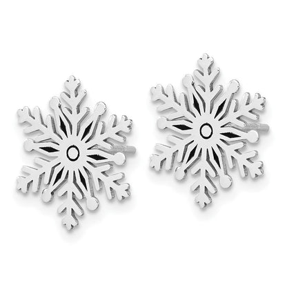 Sterlingsilber Rhodiniert Emaille Schneeflocke Ohrstecker