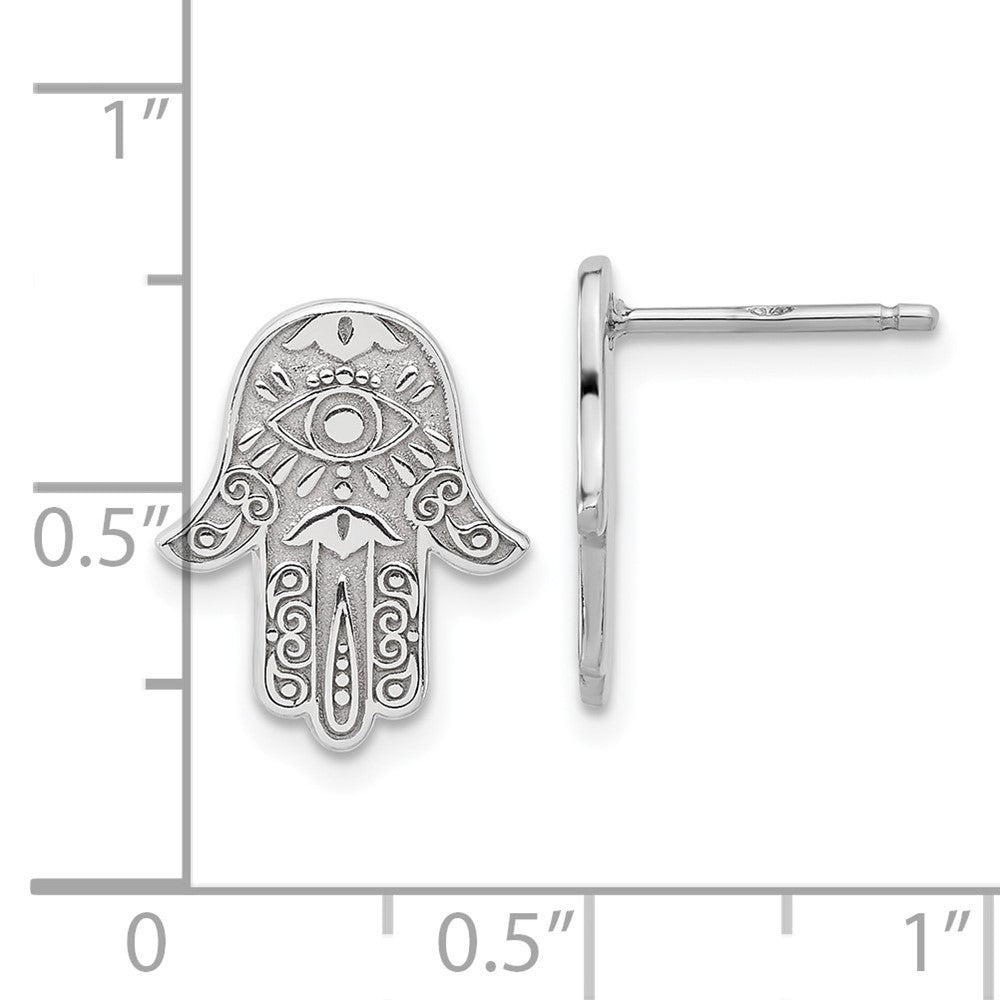 Sterlingsilber Poliert Designed Hamsa Ohrstecker