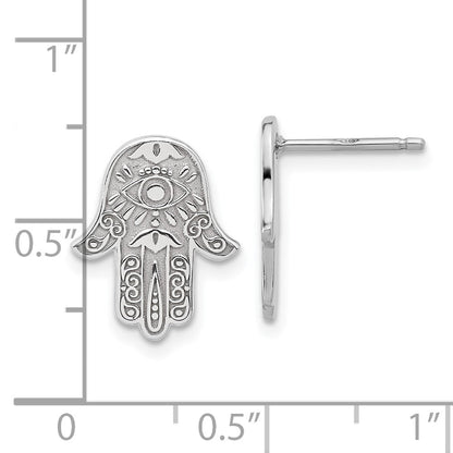 Sterlingsilber Poliert Designed Hamsa Ohrstecker