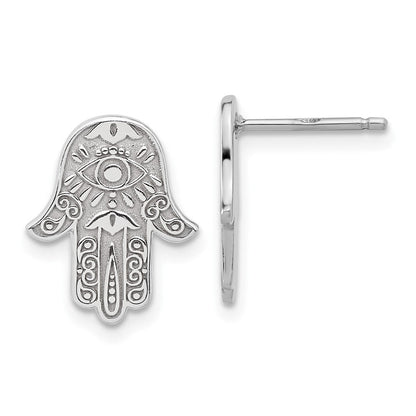 Sterlingsilber Poliert Designed Hamsa Ohrstecker