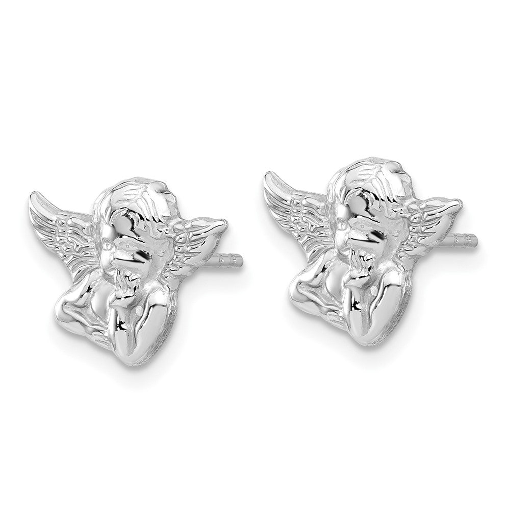 Sterlingsilber Poliert & Strukturiert Cherub Ohrstecker