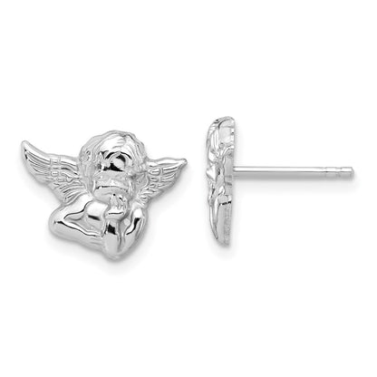 Sterlingsilber Poliert & Strukturiert Cherub Ohrstecker