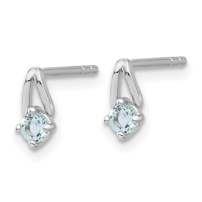 Sterlingsilber Rhodiniert.26bt Blautopas Ohrstecker