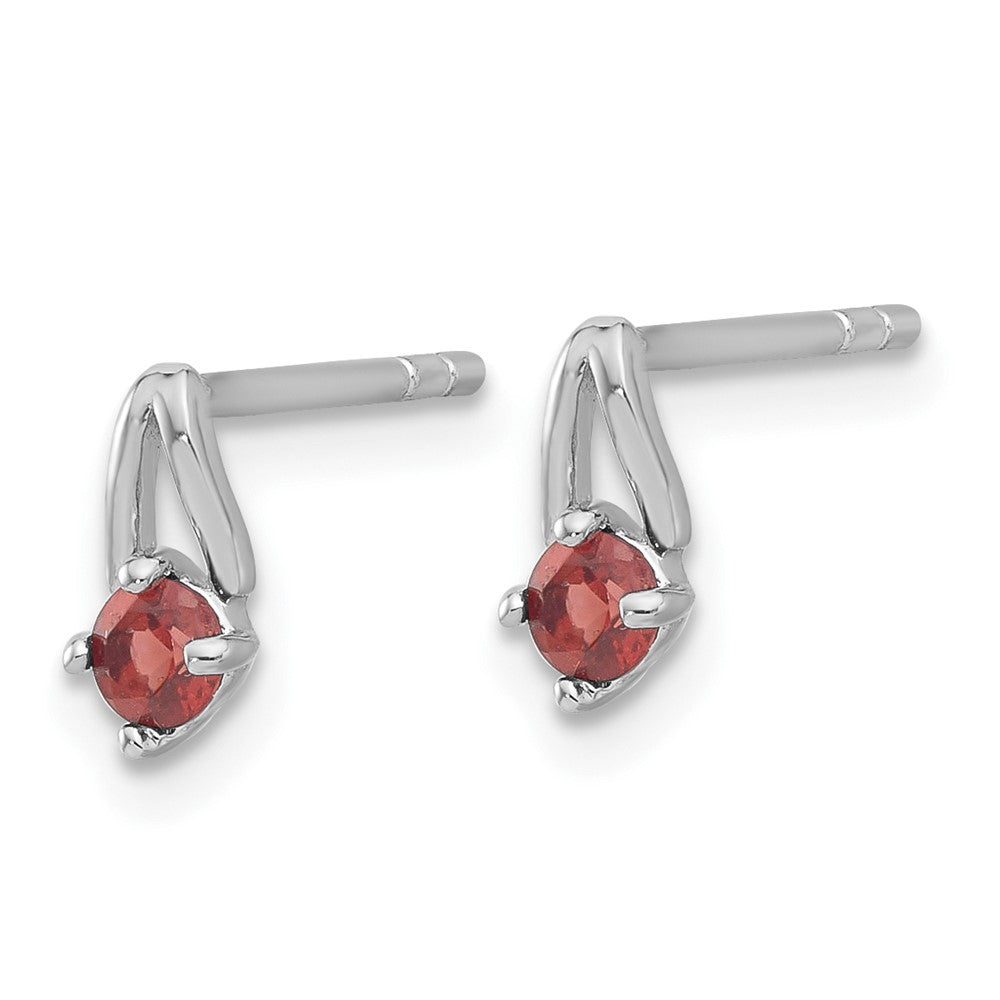 Sterlingsilber Rhodiniert.28ga Granat Ohrstecker