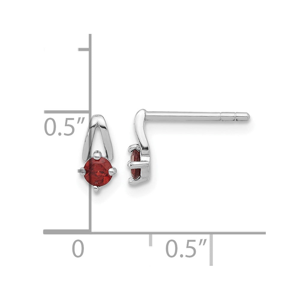 Sterlingsilber Rhodiniert.28ga Granat Ohrstecker