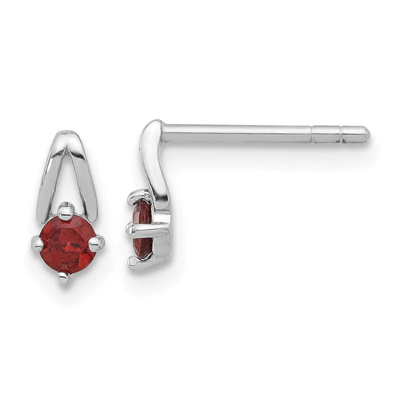 Sterlingsilber Rhodiniert.28ga Granat Ohrstecker