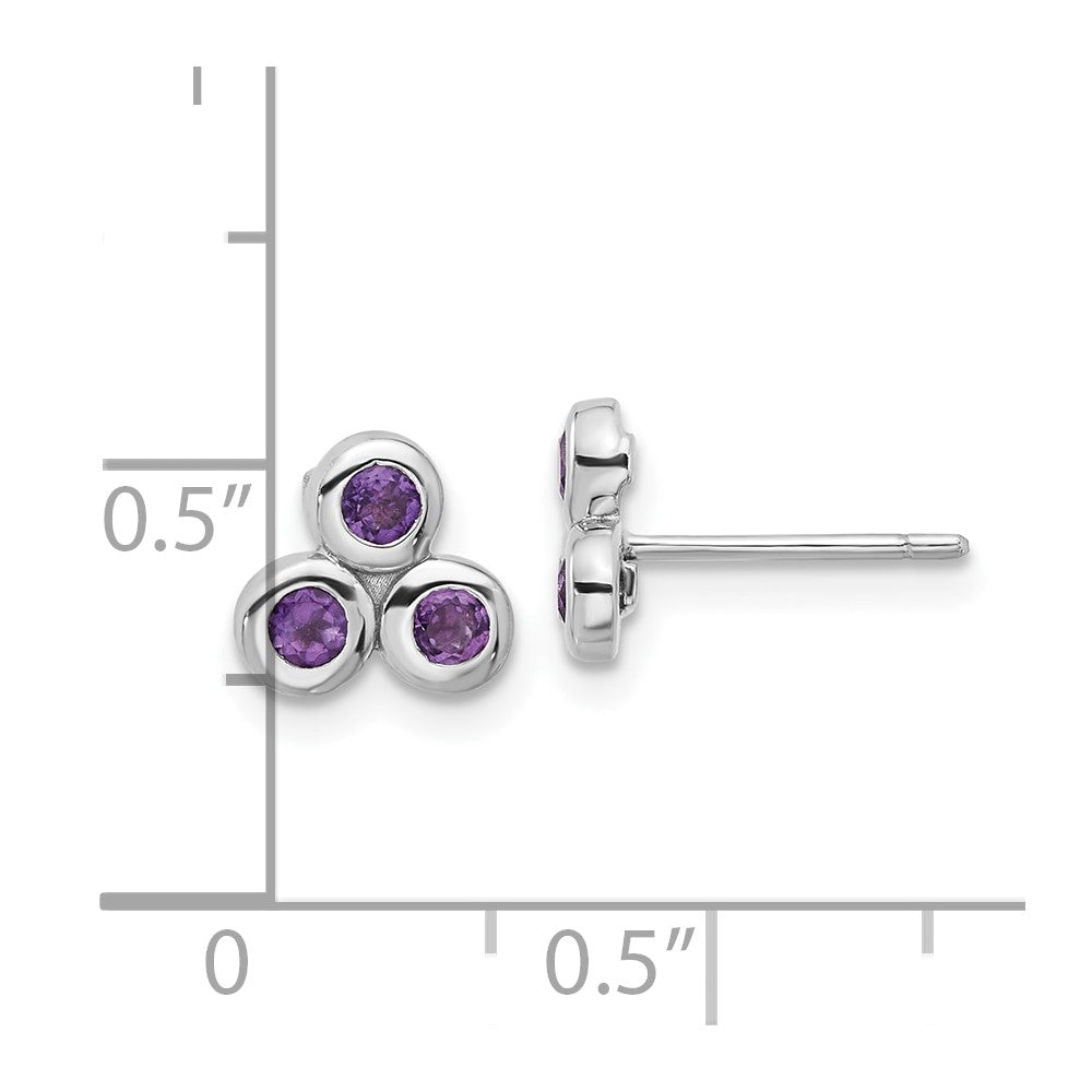 Sterlingsilber Rhodiniert Amethyst Ohrstecker