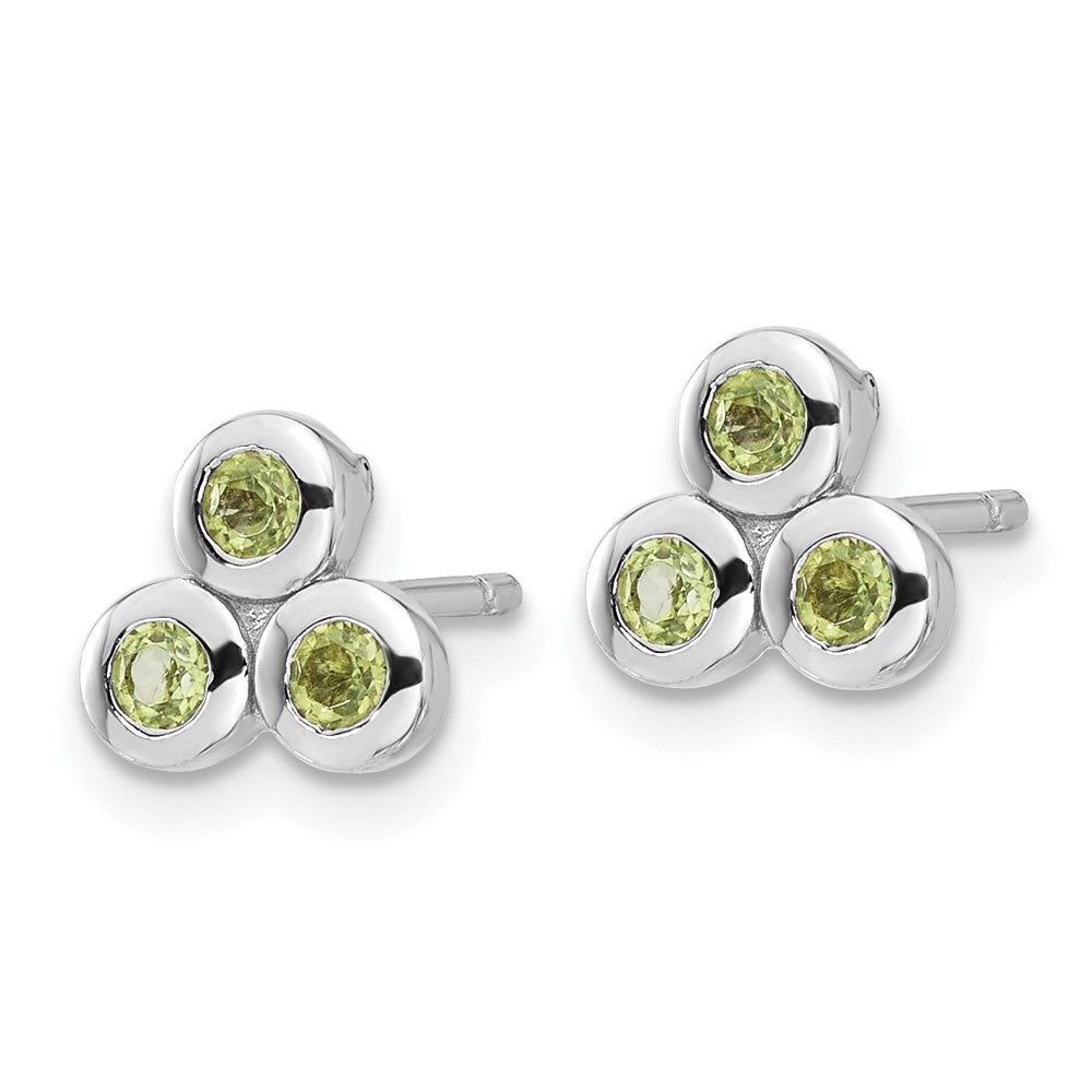 Sterlingsilber Rhodiniert Peridot Ohrstecker